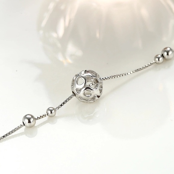 New! Sterling Silver Heart Anklet - Picture 3 of 8